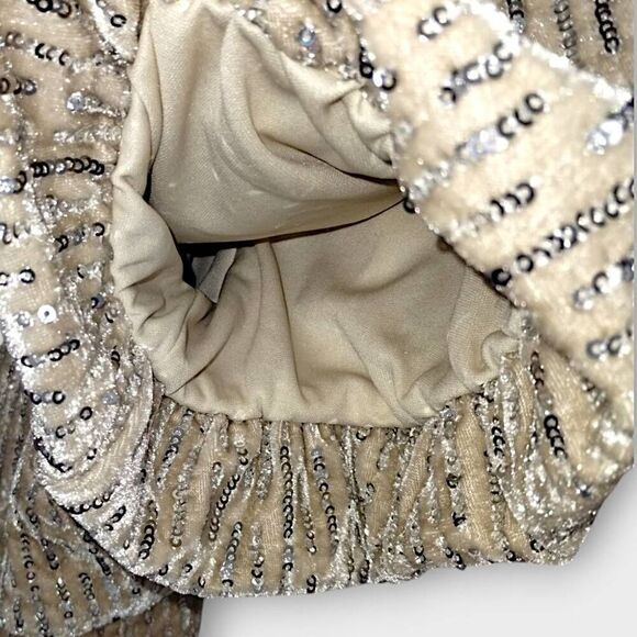 Julia Jordan Womens Dress Sz 10 Sequin Puff-Sleeve‎ Velvet Sheath Dress Wedding - Picture 8 of 14